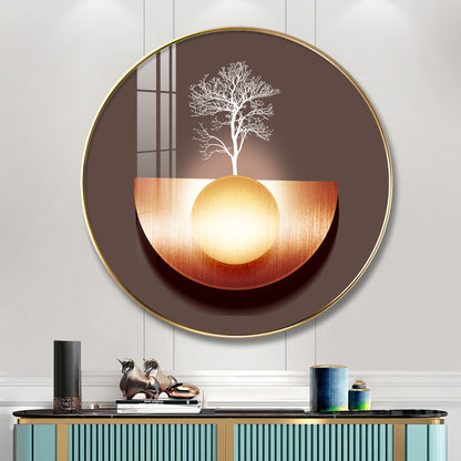 Reflective Arbor Premium Acrylic Round Wall Art