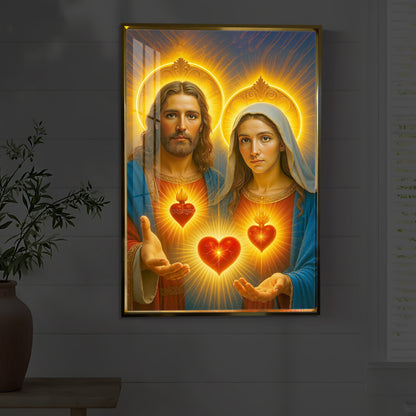 God Prayer Modern Luxury Backlight Vertical Wall Art