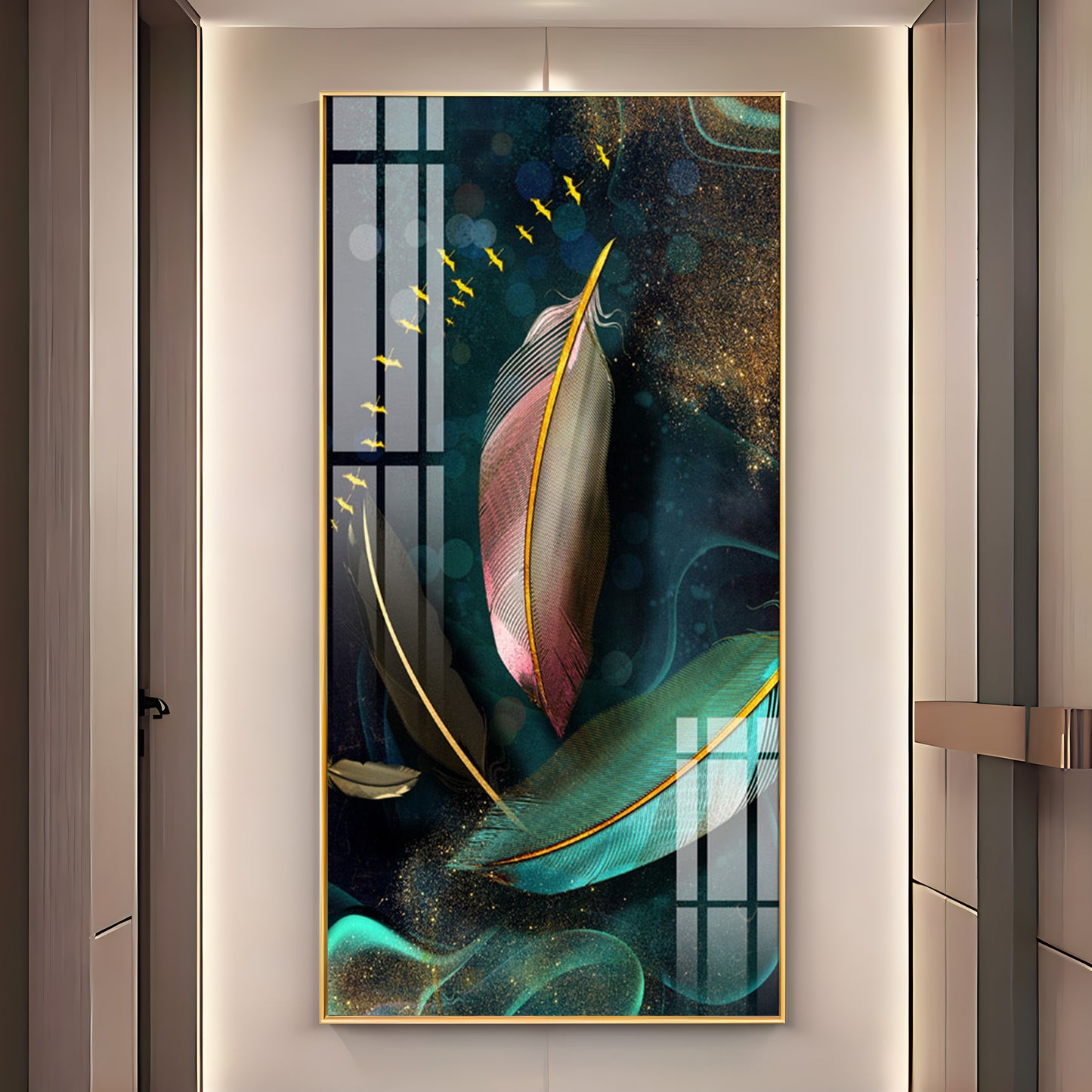 Feathers of Space Premium Acrylic vertical Wall Art