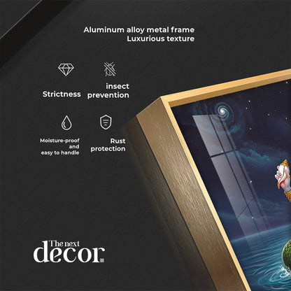 Lord Vishnu on Sheshnag Premium Acrylic Horizontal Wall Art