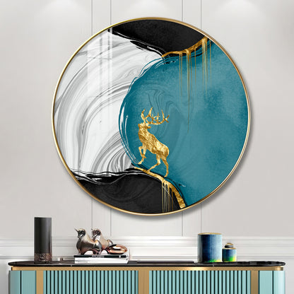 Chromatic Abstract Premium Acrylic Round Wall Art