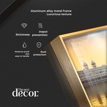 Golden Glory Premium Acrylic Horizontal Wall Art - 40X20 inches / Gold