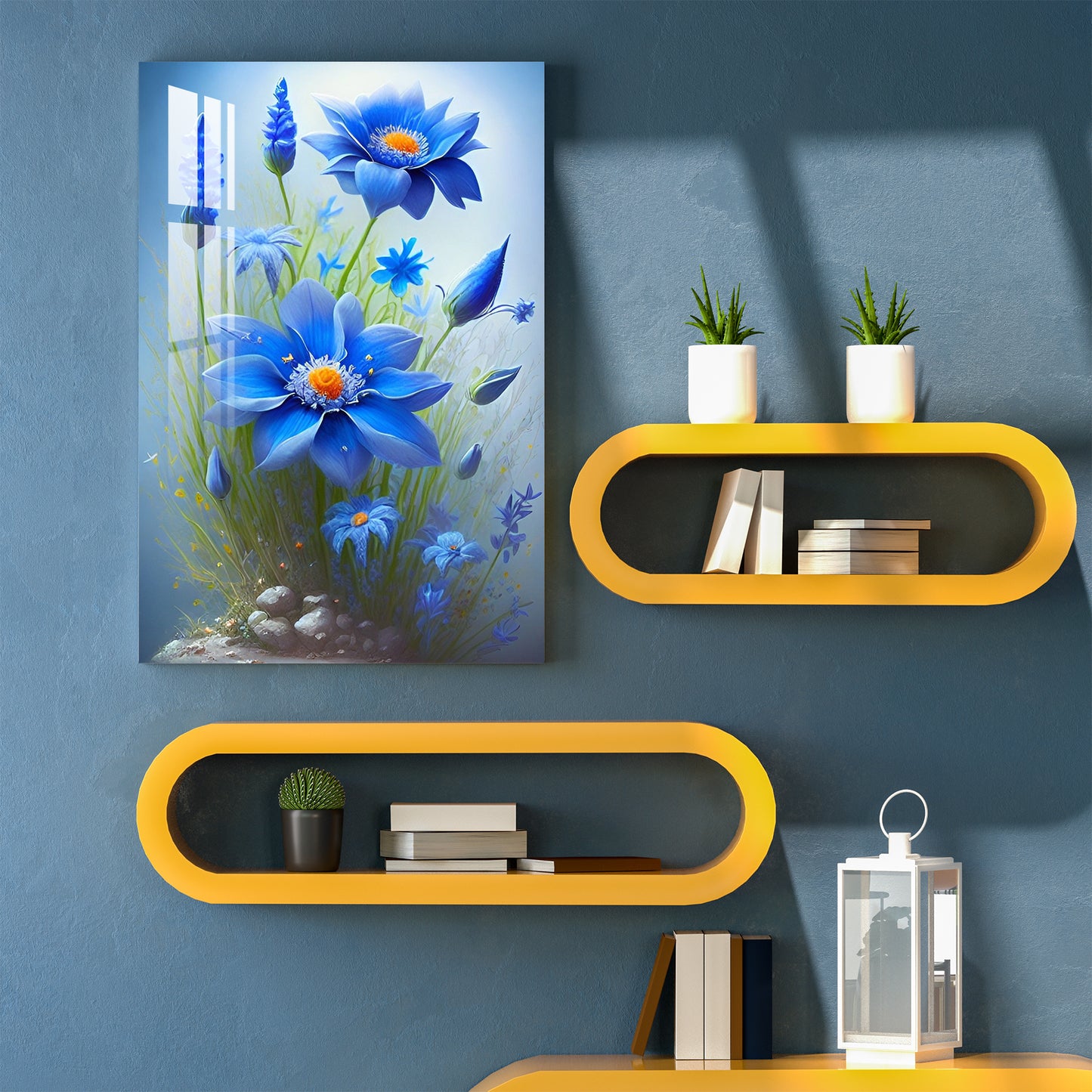 Cosmos Blue Flower Acrylic Wall Art