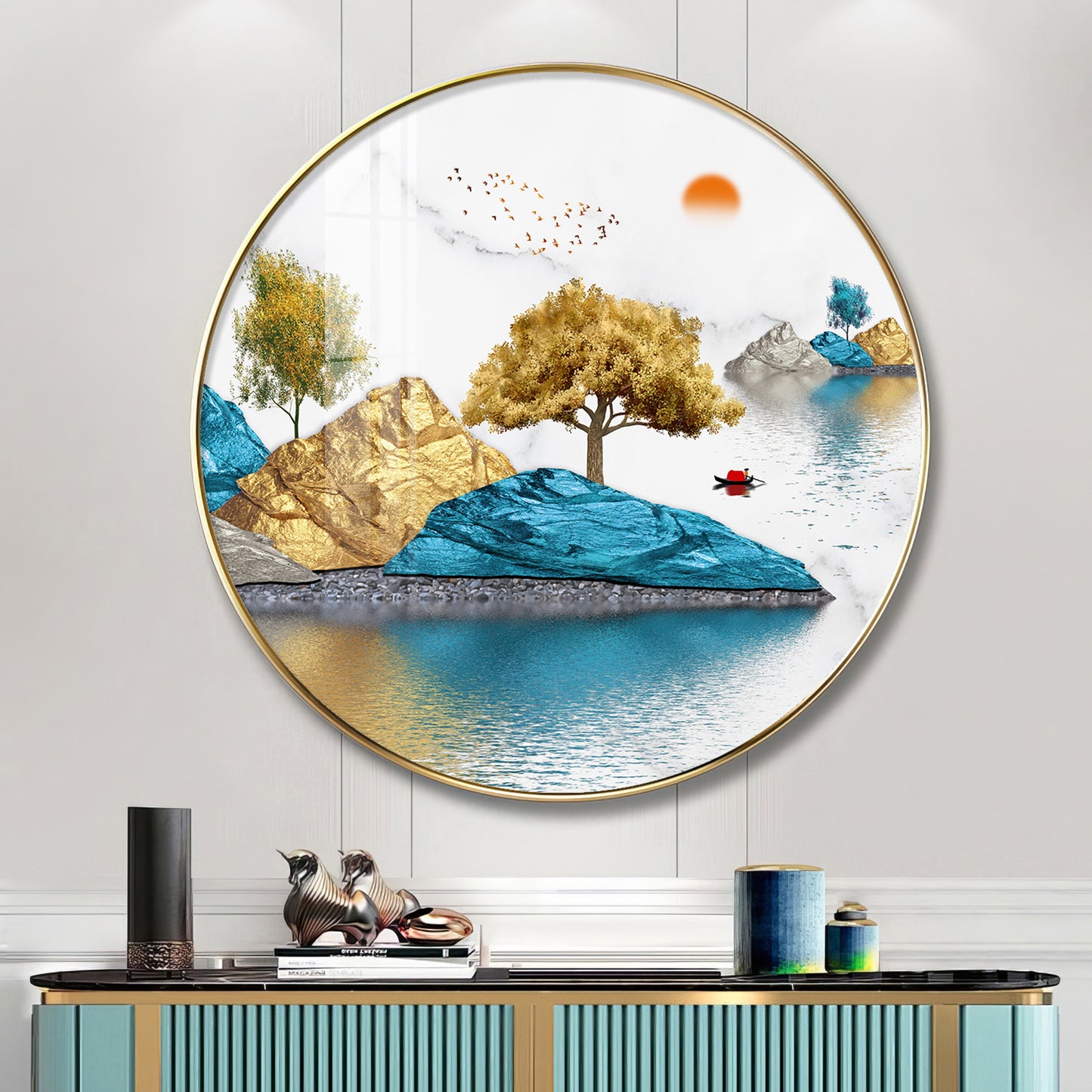 Lakebound Ascent Premium Acrylic Round Wall Art