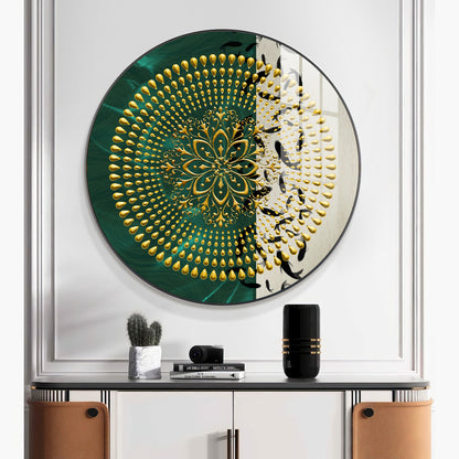 Golden Grove Premium Acrylic Round Wall Art