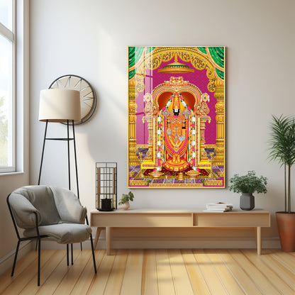 Sri Venkateswara Swamy Blessing Premium Acrylic Vertical Wall Art