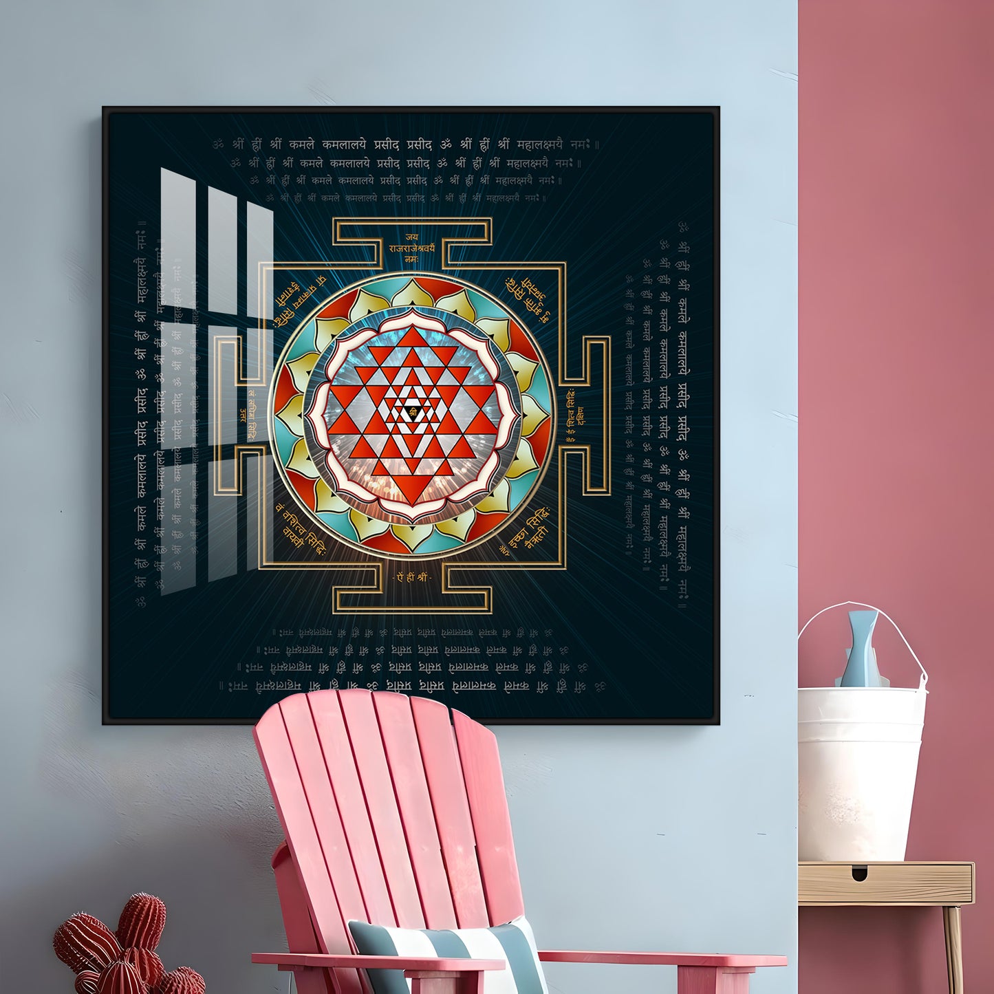 Laxmi Yantra Premium Acrylic Square Wall Art