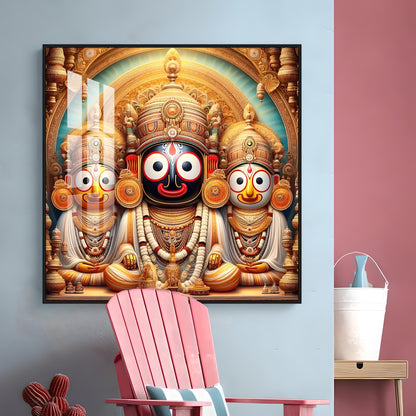 Celestial Harmony of Lord Jagannath Premium Acrylic Square Wall Art