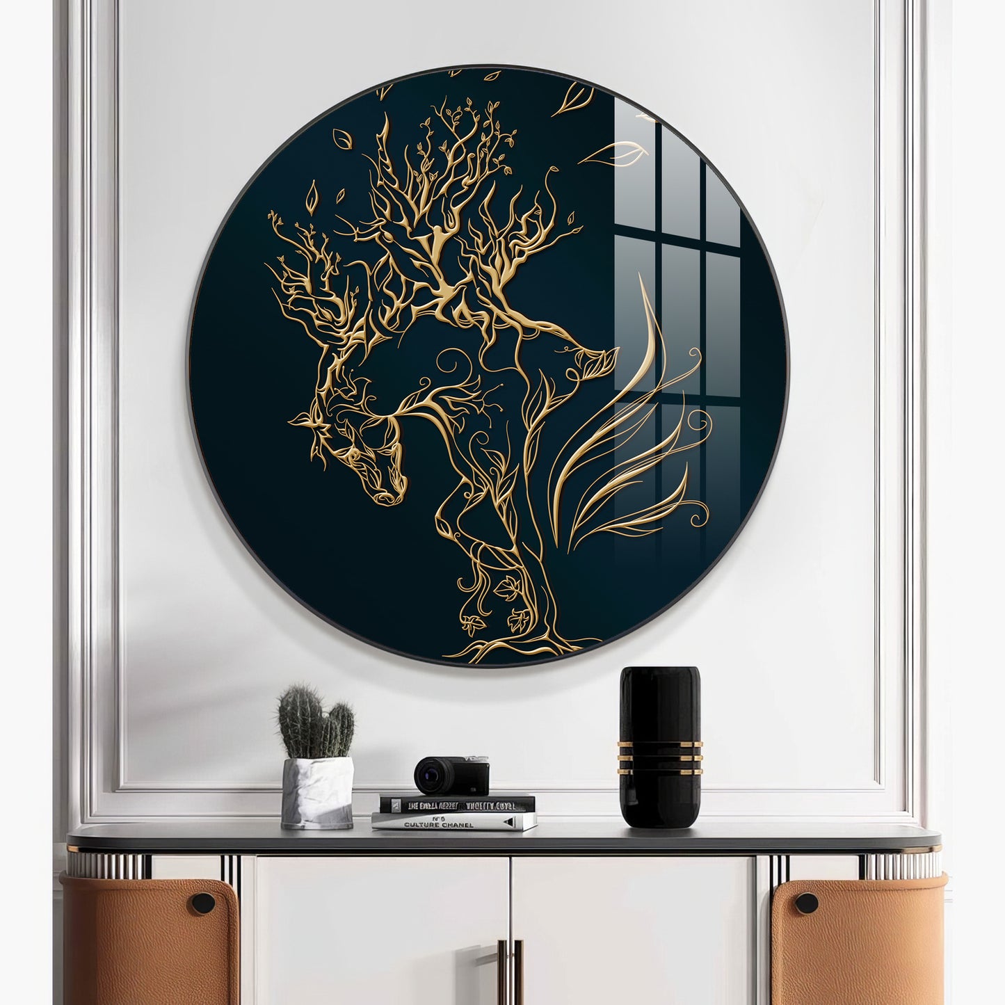 Golden Halo Premium Acrylic Round Wall Art