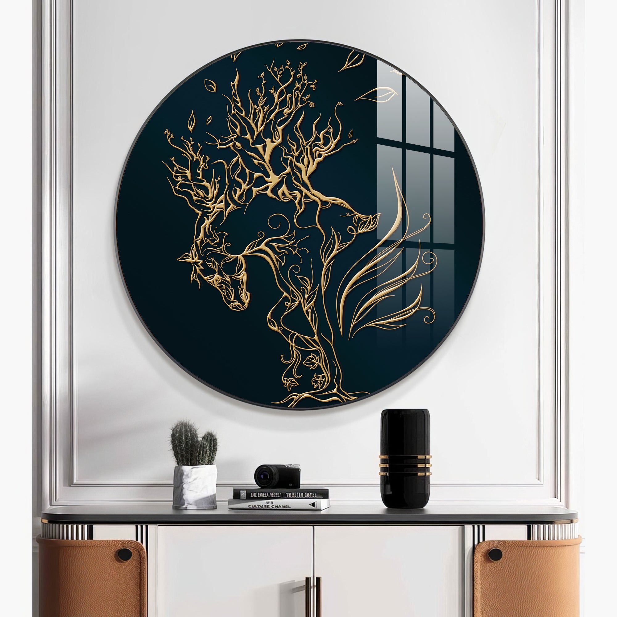 Golden Halo Premium Acrylic Round Wall Art