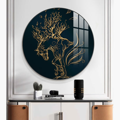 Golden Halo Premium Acrylic Round Wall Art