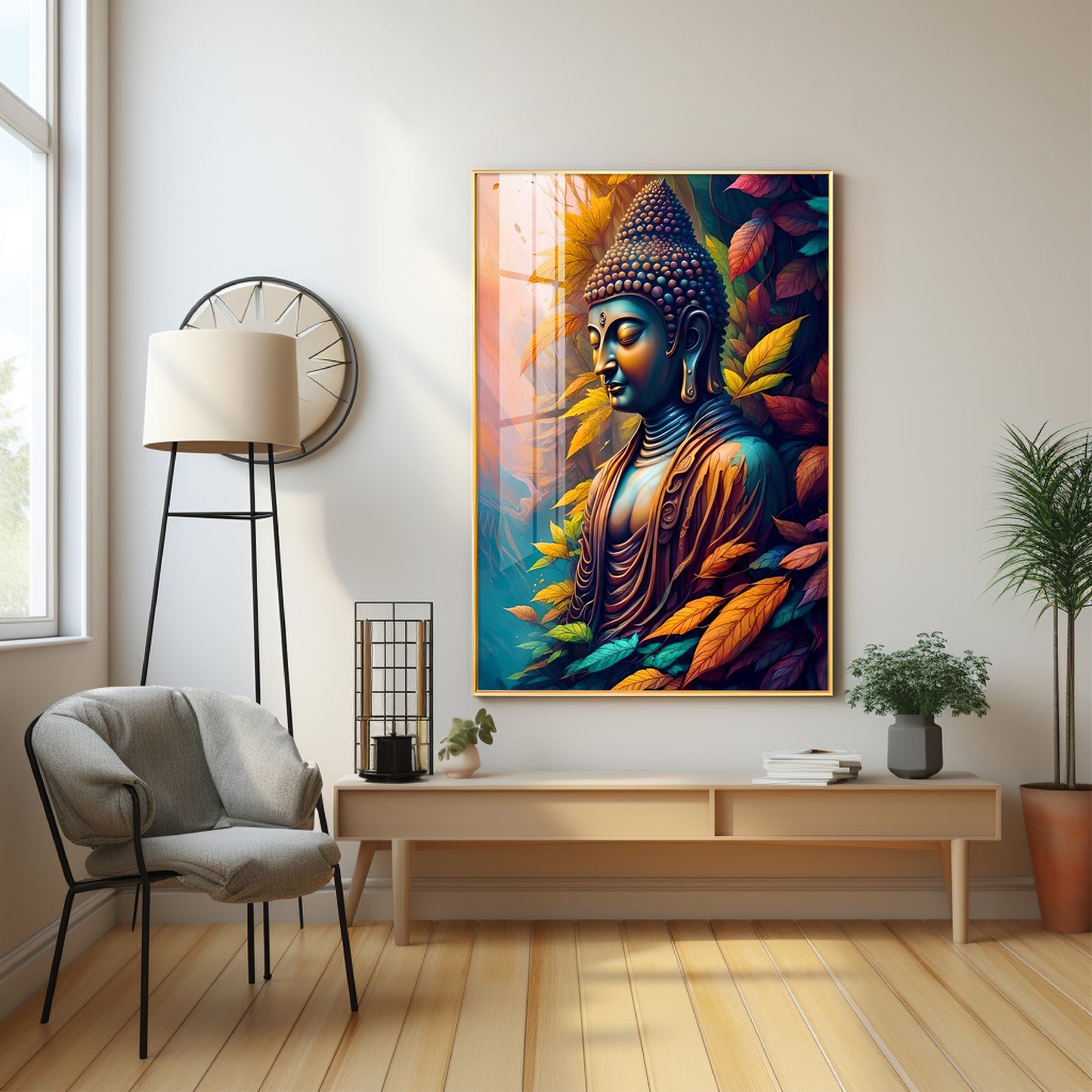 Indianara Buddha Premium Acrylic Vertical Wall Art