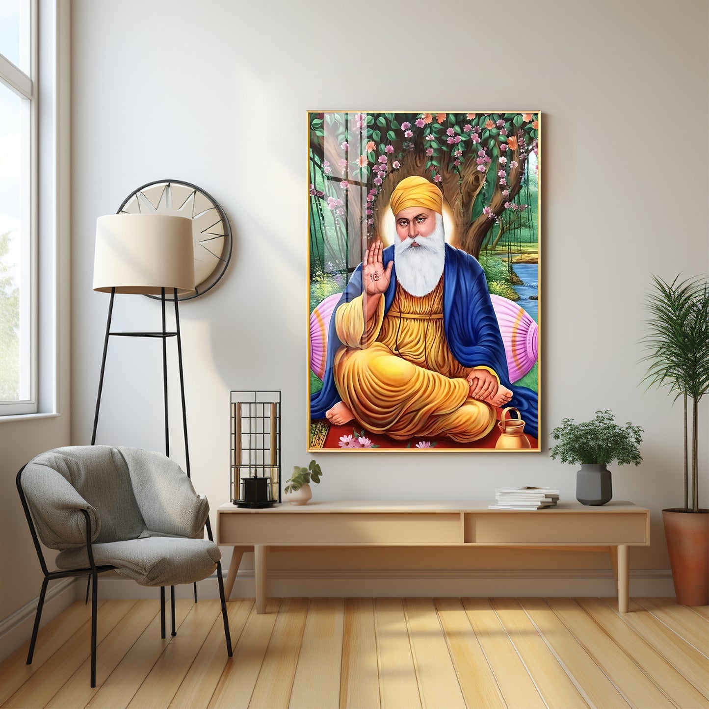 Meditative Guru Ji Premium Vertical Acrylic Wall Art