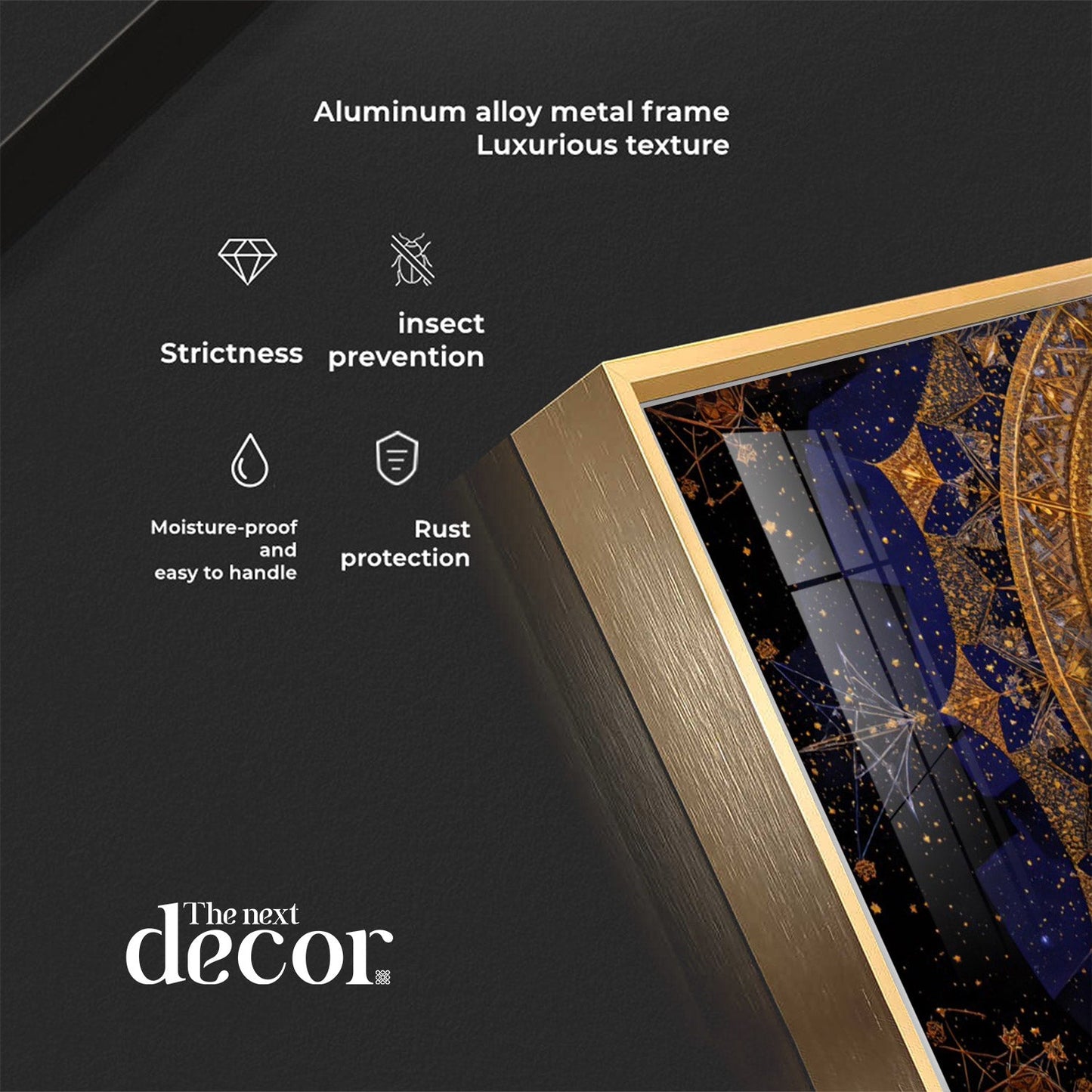 Buddha Bliss Premium Acrylic Horizontal Wall Art - 24X12 inches / Gold