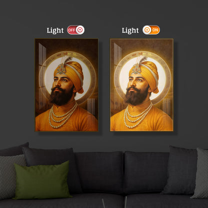 Guru Govind Singh Ji Modern Luxury Backlight Vertical Wall Art
