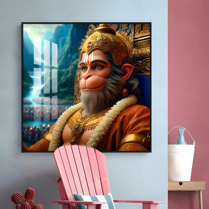 Legendary Hanuman Premium Acrylic Square Wall Art