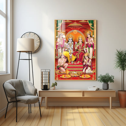 Shri Ram Darbar Premium Acrylic Vertical Wall Art