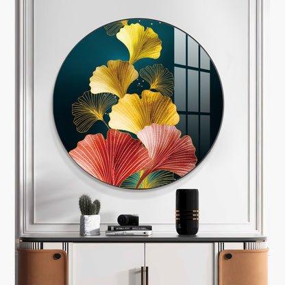 Colorful Petals Premium Acrylic Round Wall Art