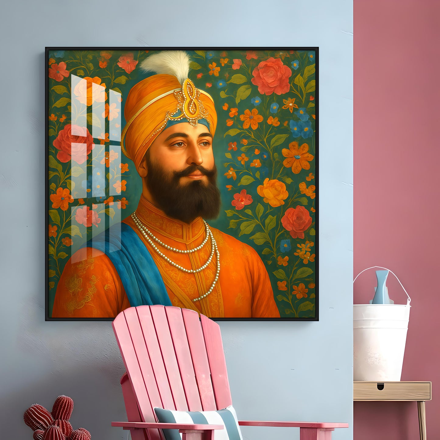 Shri Guru Gobind Singh Ji Premium Acrylic Square Wall Art