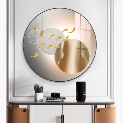 Circle of Fins Premium Acrylic Round Wall Art