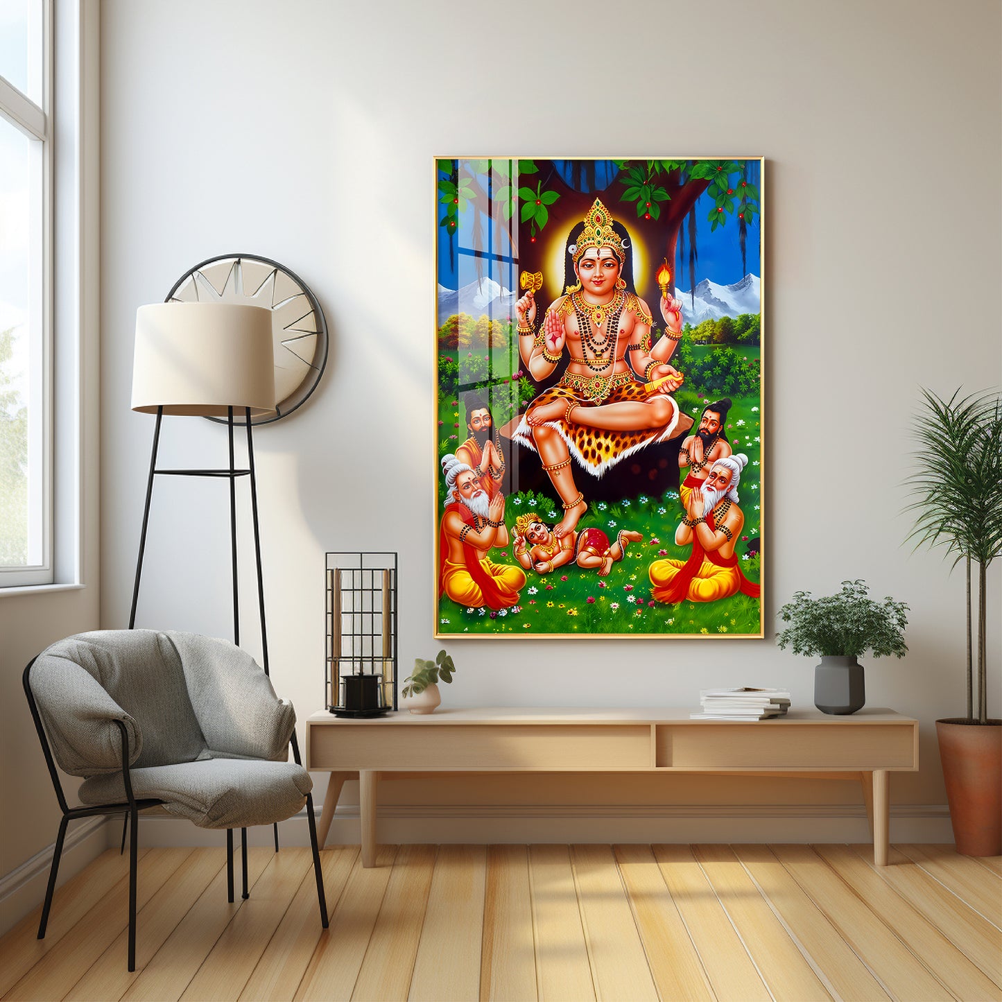 Lord Dakshinamurthy Premium Acrylic Vertical Wall Art