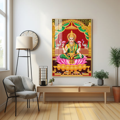 Lakshmi's Blessing Premium Acrylic Vertical Wall Art