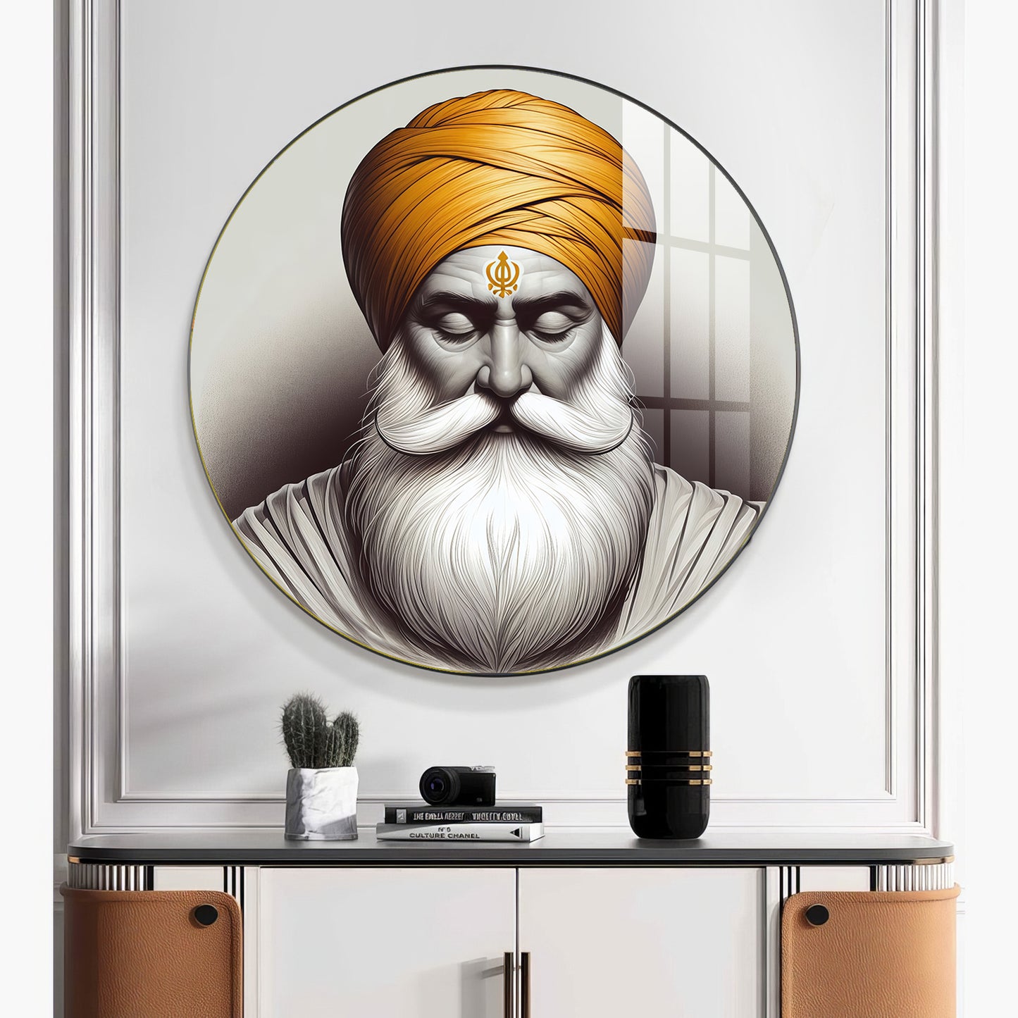 Guru Nanak Dev Ji Premium Acrylic Round Wall Art