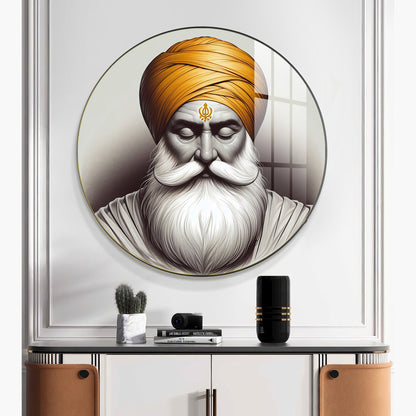 Guru Nanak Dev Ji Premium Acrylic Round Wall Art