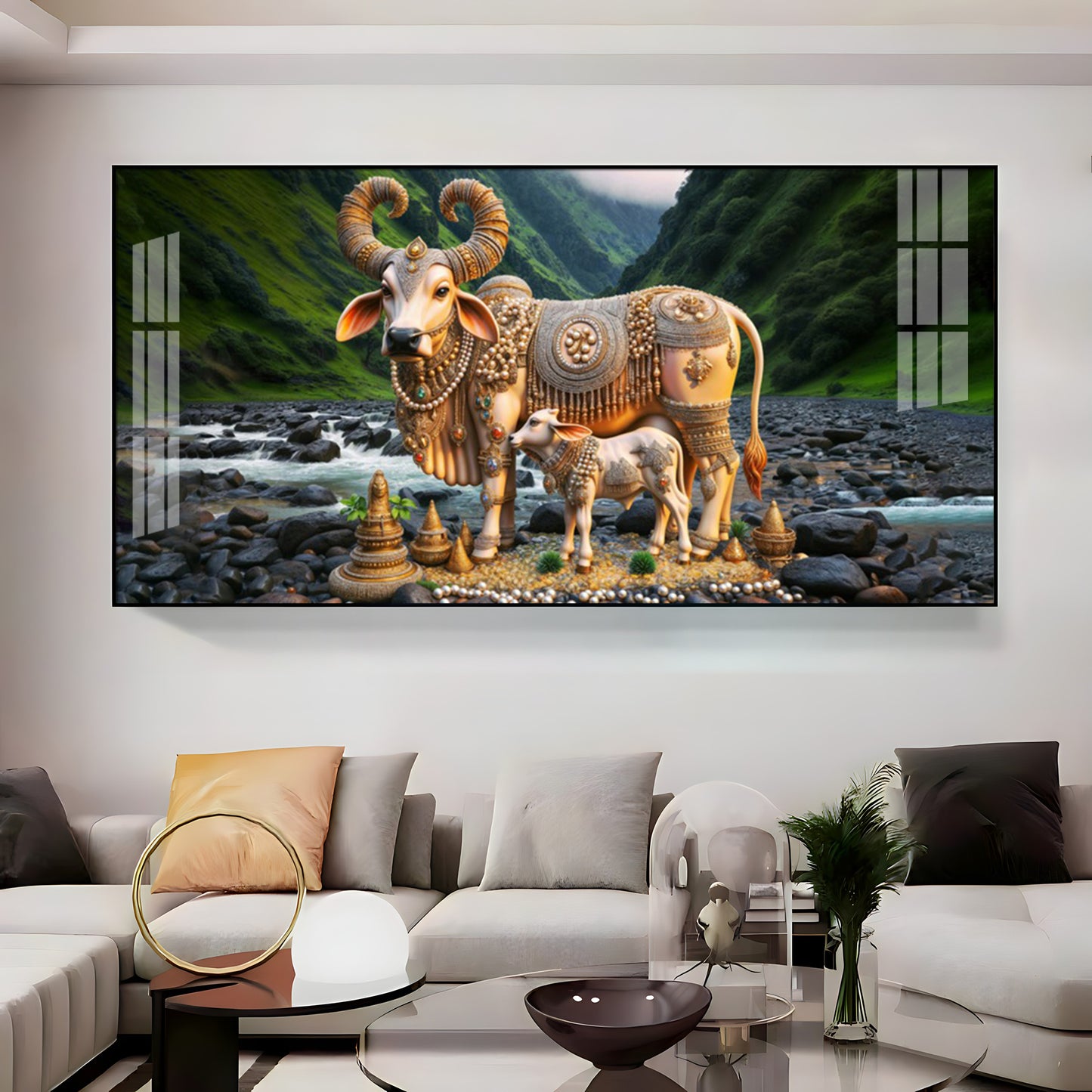 Golden Charm Premium Acrylic Horizontal Wall Art