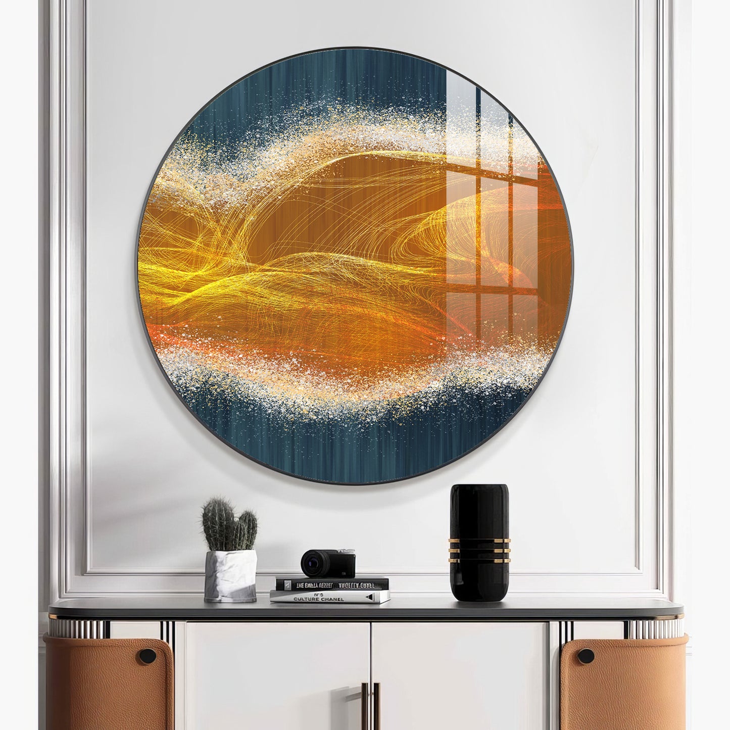 Waveform Whirl Premium Acrylic Round Wall Art