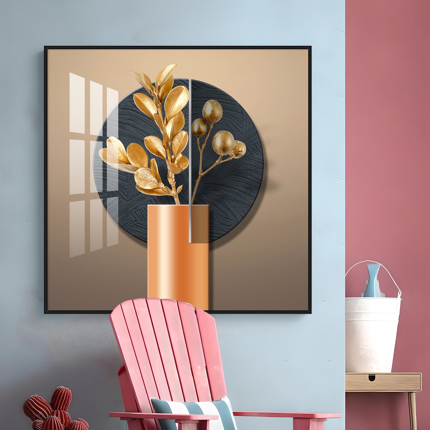 Modern Bloom Vase Premium Square Wall Art