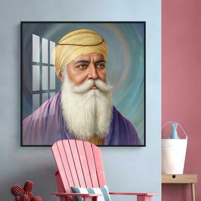 Guru Nanak Sahab Ji Premium Acrylic Square Wall Art