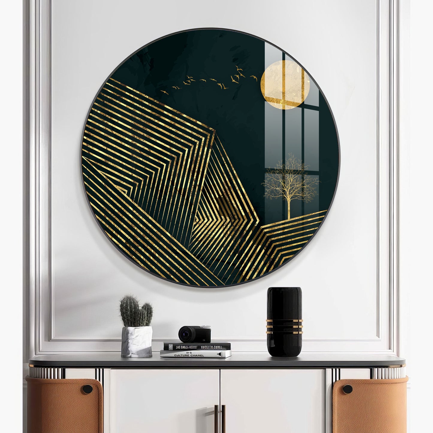 Obsidian Luxe Premium Acrylic Round Wall Art