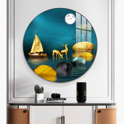 Echoes Of Nature Premium Acrylic Round Wall Art