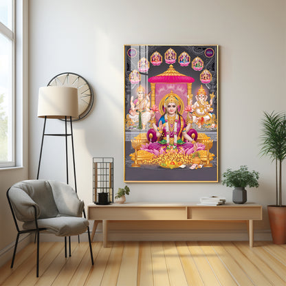 Goddess Laxmi Ji Virtues Premium Acrylic Vertical Wall Art