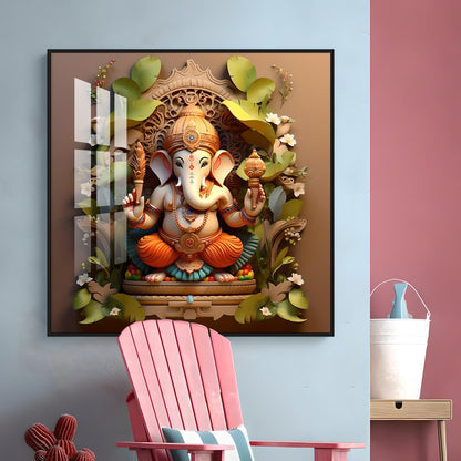 Ekdanta Maharaj Premium Acrylic Square Wall Art