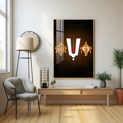 Tirupati Balaji Tilak Premium Acrylic Vertical Wall Art