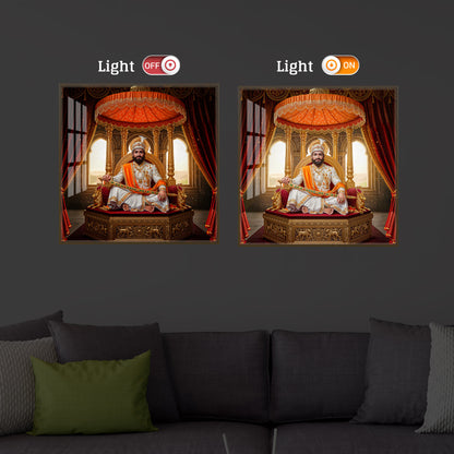 Rajyabhishek of Chattrapati Shivaji Maharaj Modern Luxury Backlight Square Wall Art