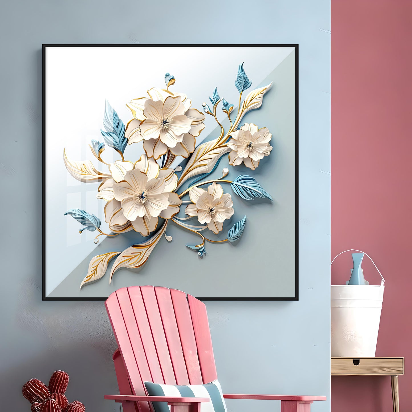 Floral Premium Acrylic Square Wall Art