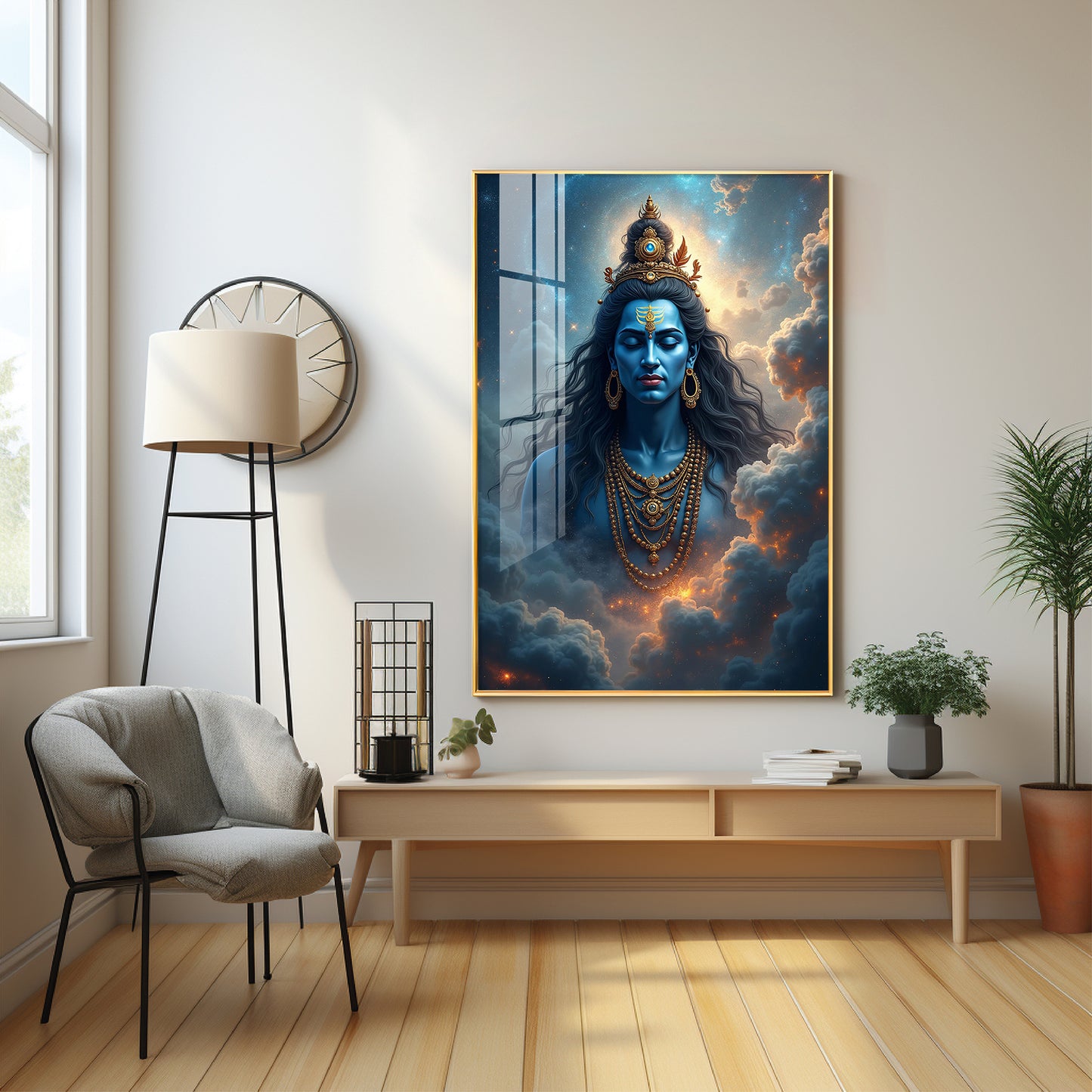 Celestial Shiva Sakti Premium Acrylic Wall Art