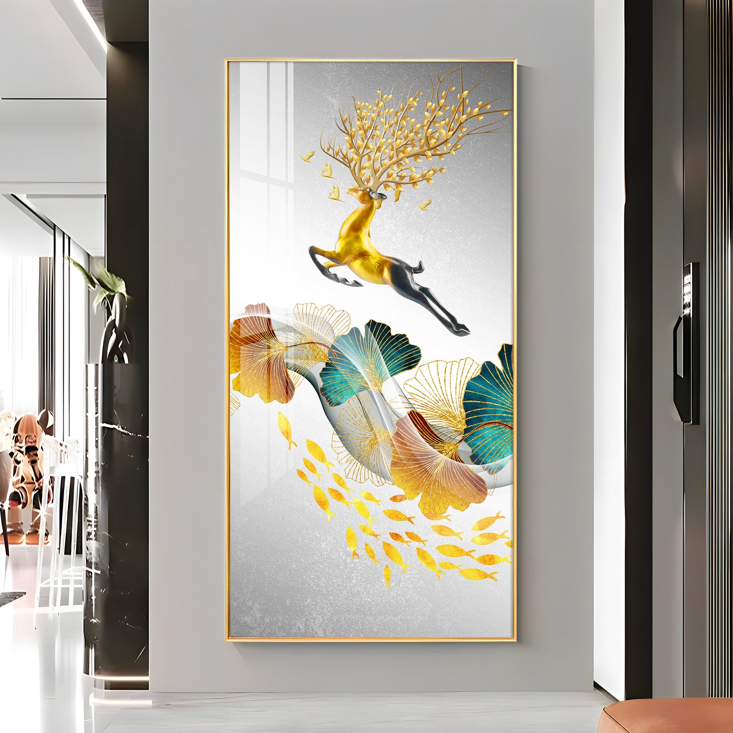 Luxury Deer Premium Acrylic Vertical Wall Art