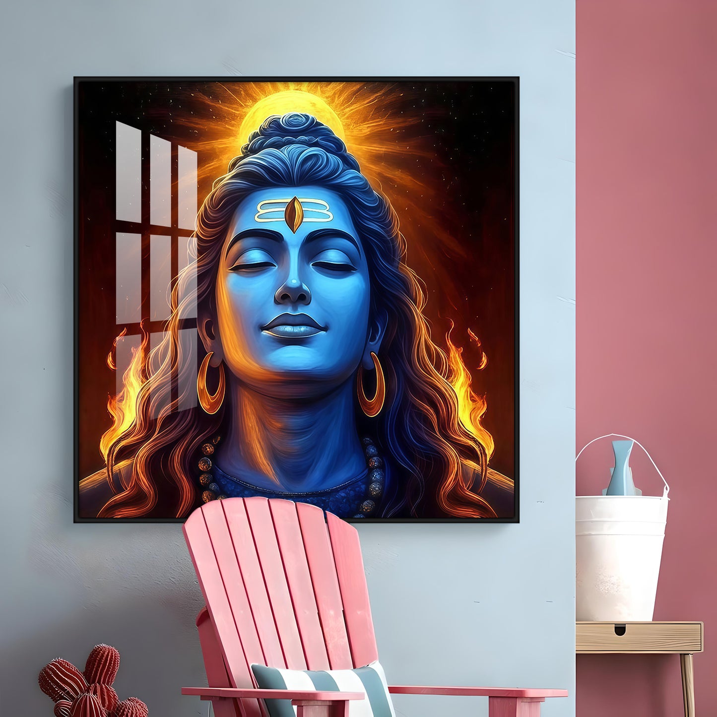 Lord Shiv Shambhu Premium Acrylic Square Wall Art