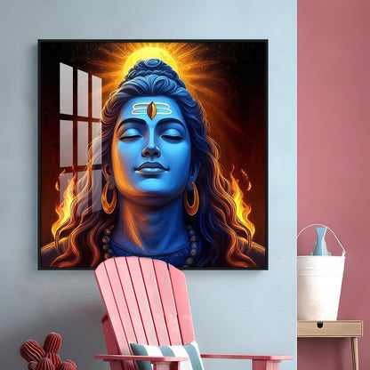 Lord Shiv Shambhu Premium Acrylic Square Wall Art