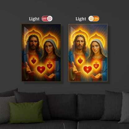 God Prayer Modern Luxury Backlight Vertical Wall Art