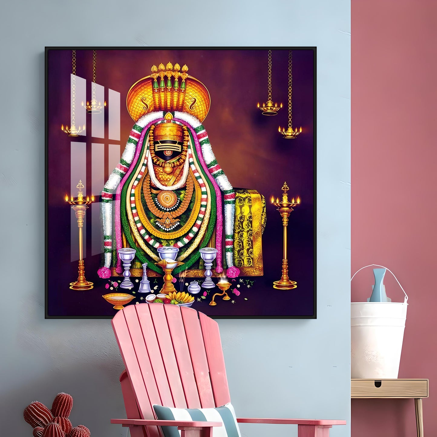 Lord Arunachaleswarar Premium Acrylic Square Wall Art