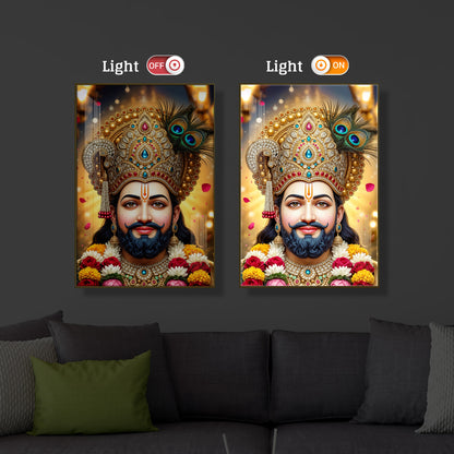 Jai Shri Shyam Modern Luxury Backlight Vertical Wall Art