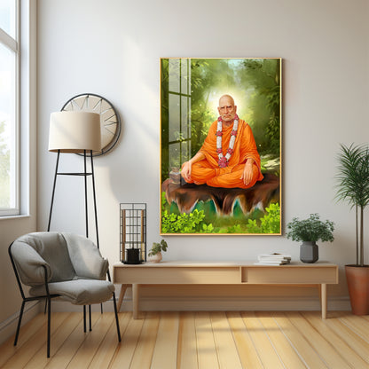 Contemplation Shri Swami Samartha Premium Vertical Acrylic Wall Art