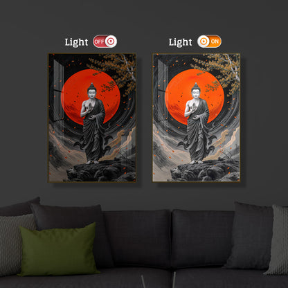 Buddhay Ji Modern Luxury Backlight Vertical Wall Art