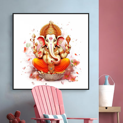 Shiv Putra Ganesh Premium Acrylic Square Wall Art