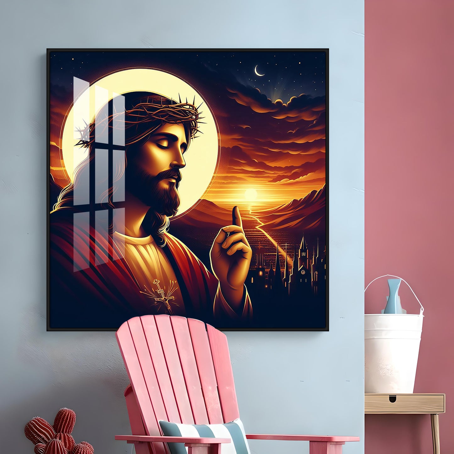 Lord Jesus Christ Premium Acrylic Square Wall Art